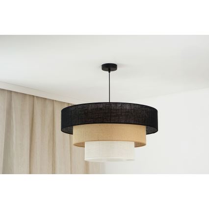 Brilagi - Candelabru suspendat pe cablu ASPEN LUNETA 1xE27/15W/230V diam. 60 cm negru/bej/crem