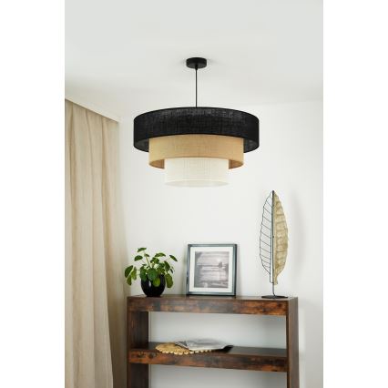 Brilagi - Candelabru suspendat pe cablu ASPEN LUNETA 1xE27/15W/230V diam. 60 cm negru/bej/crem