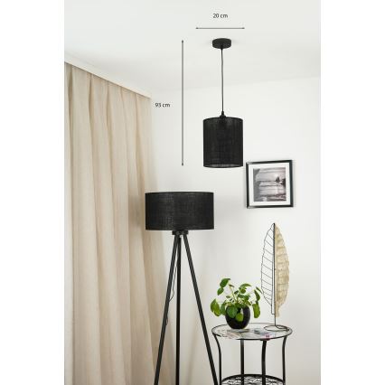 Brilagi - Candelabru suspendat pe cablu TUBES 1xE27/15W/230V diam. 20 cm negru