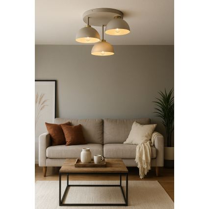 Brilagi - Lustră aplicată 3xE27/60W/230V bej/auriu