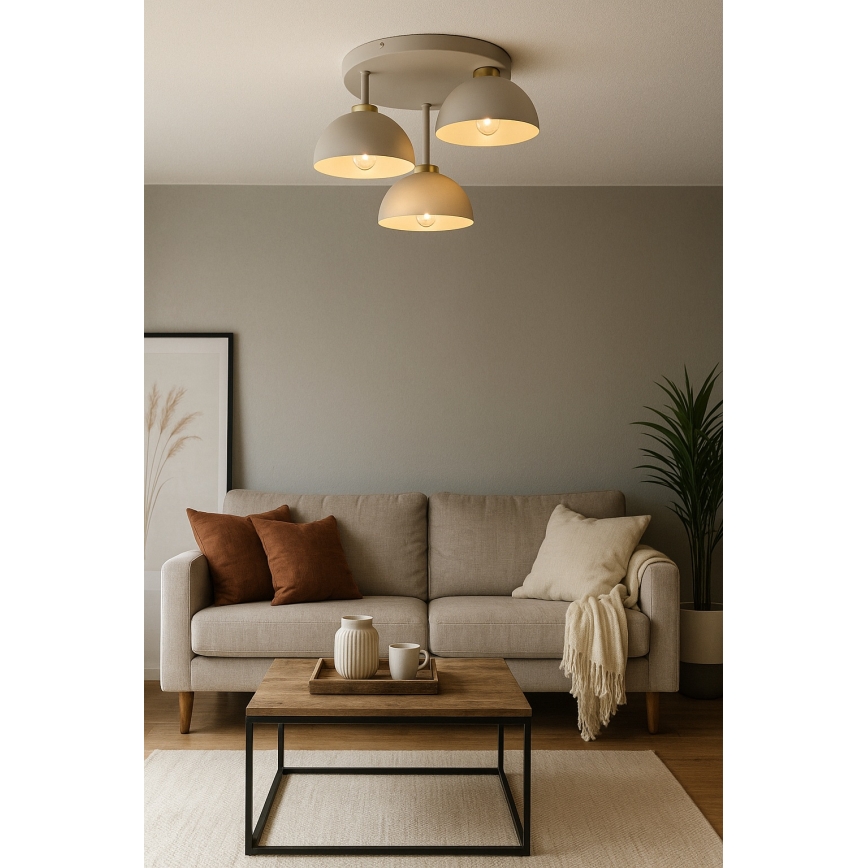 Brilagi - Lustră aplicată 3xE27/60W/230V bej/auriu