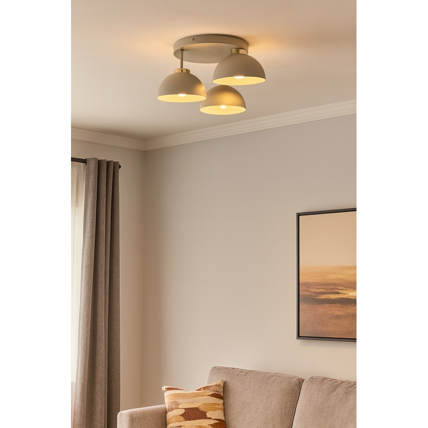 Brilagi - Lustră aplicată 3xE27/60W/230V bej/auriu