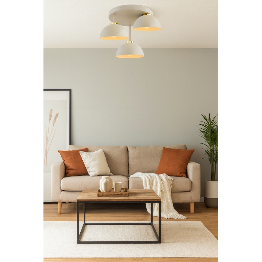 Brilagi - Lustră aplicată 3xE27/60W/230V bej/auriu