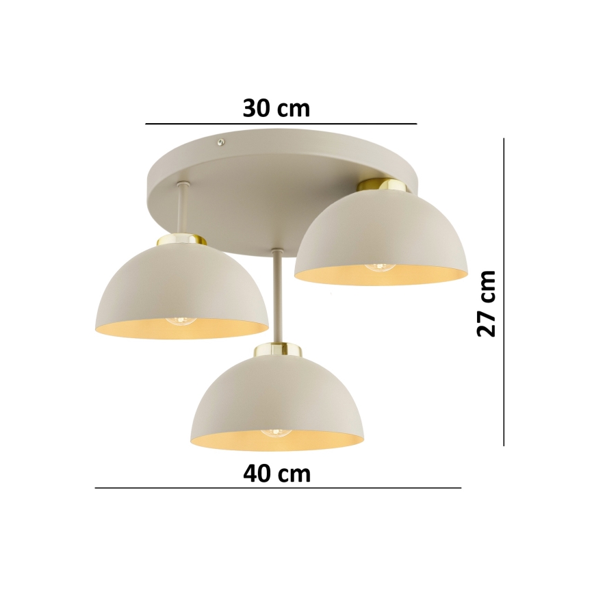 Brilagi - Lustră aplicată 3xE27/60W/230V bej/auriu