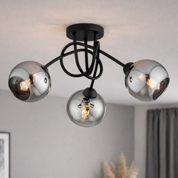 Brilagi - Lustră aplicată 3xE27/60W/230V negru/gri fumuriu