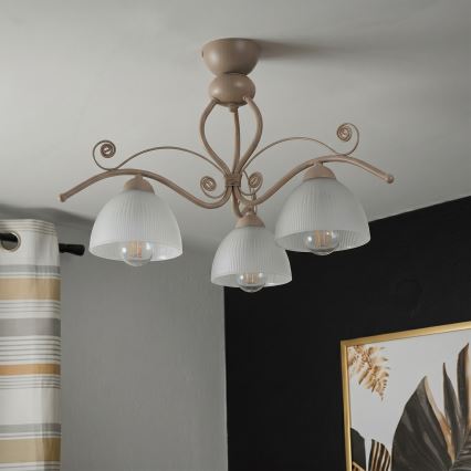 Brilagi - Lustră aplicată ANTICO MODERN 3xE27/60W/230V, bej