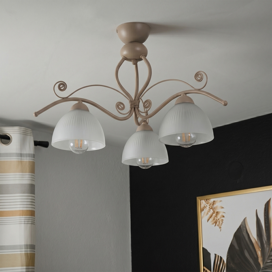 Brilagi - Lustră aplicată ANTICO MODERN 3xE27/60W/230V, bej