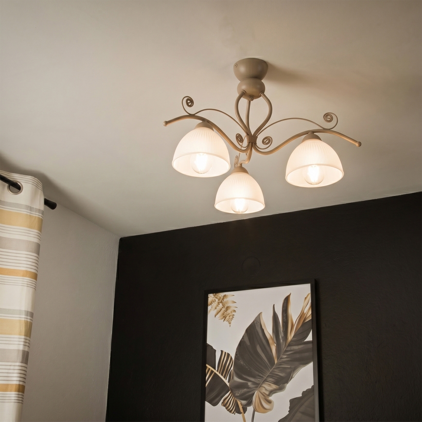 Brilagi - Lustră aplicată ANTICO MODERN 3xE27/60W/230V, bej
