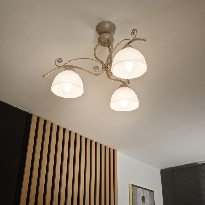 Brilagi - Lustră aplicată ANTICO MODERN 3xE27/60W/230V, bej