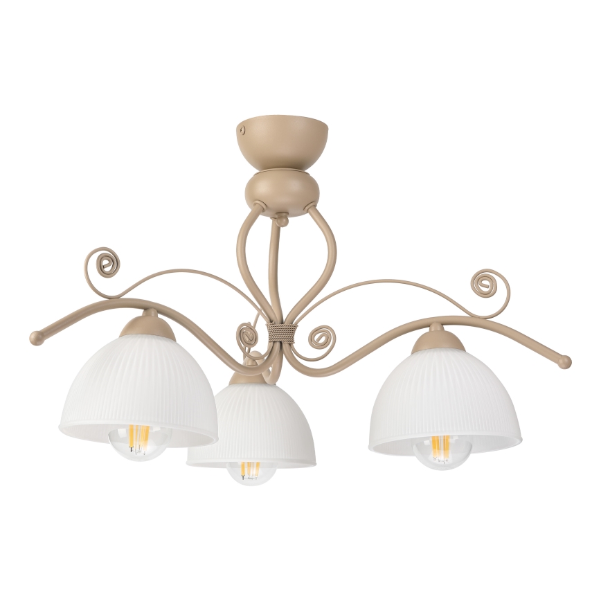 Brilagi - Lustră aplicată ANTICO MODERN 3xE27/60W/230V, bej