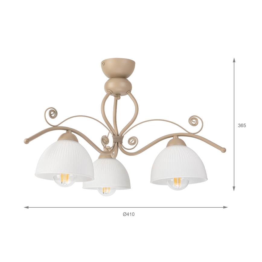 Brilagi - Lustră aplicată ANTICO MODERN 3xE27/60W/230V, bej