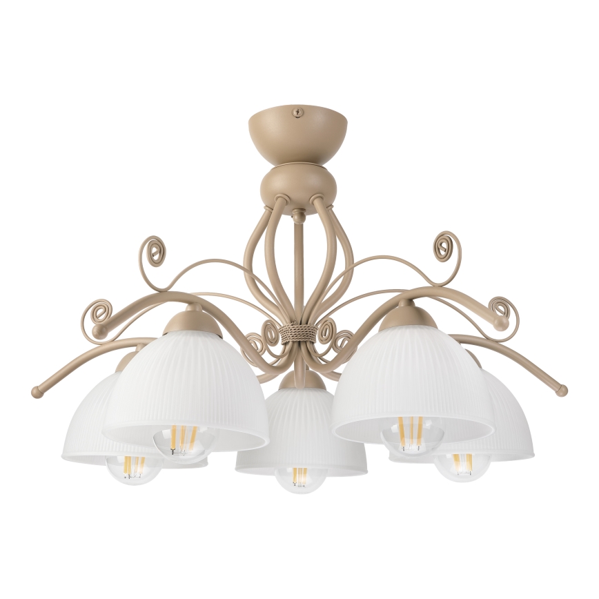 Brilagi - Lustră aplicată ANTICO MODERN 5xE27/60W/230V bej