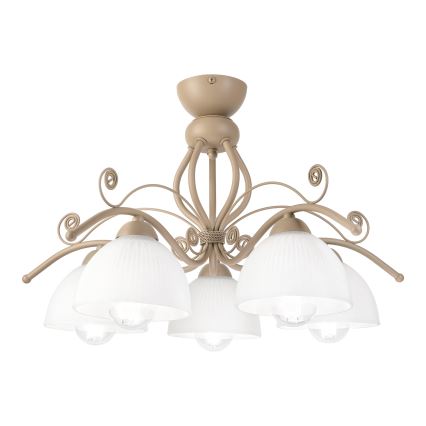 Brilagi - Lustră aplicată ANTICO MODERN 5xE27/60W/230V bej