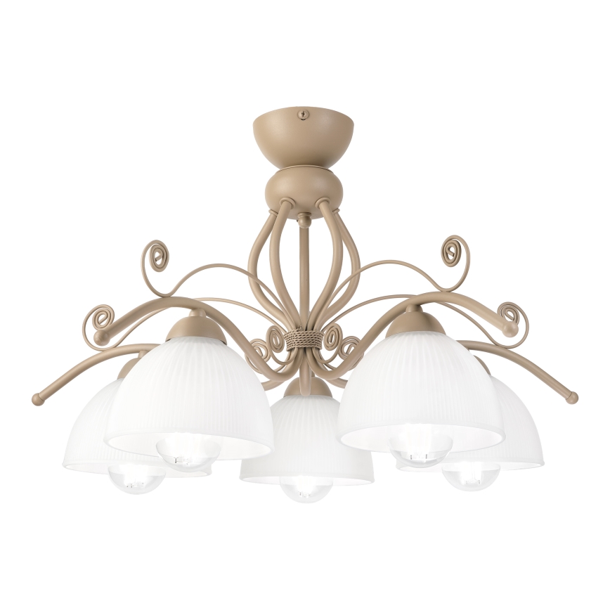 Brilagi - Lustră aplicată ANTICO MODERN 5xE27/60W/230V bej