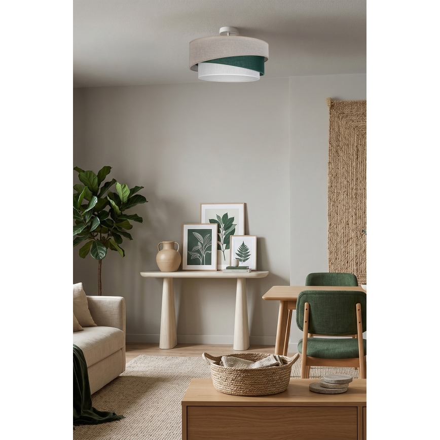 Brilagi - Lustră aplicată ARROW, 1x E27/60W/230V, Ø 45 cm, bej/verde/alb