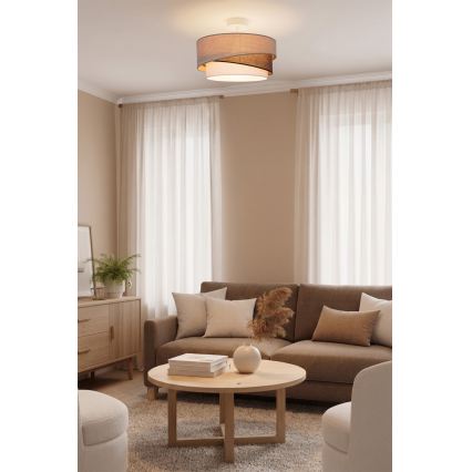 Brilagi - Lustră aplicată ARROW 1xE27/60W/230V Ø 45 cm bej/maro/alb