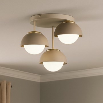 Brilagi - Lustră aplicată, COSMO 3x E27, 60W, 230V, bej/auriu