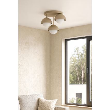 Brilagi - Lustră aplicată, COSMO 3x E27, 60W, 230V, bej/auriu