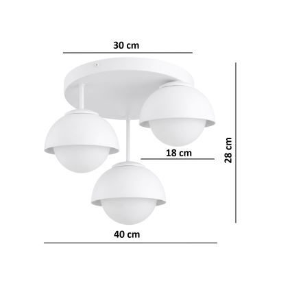 BRILAGI - Lustră aplicată COSMO 3xE27/60W/230V alb/auriu