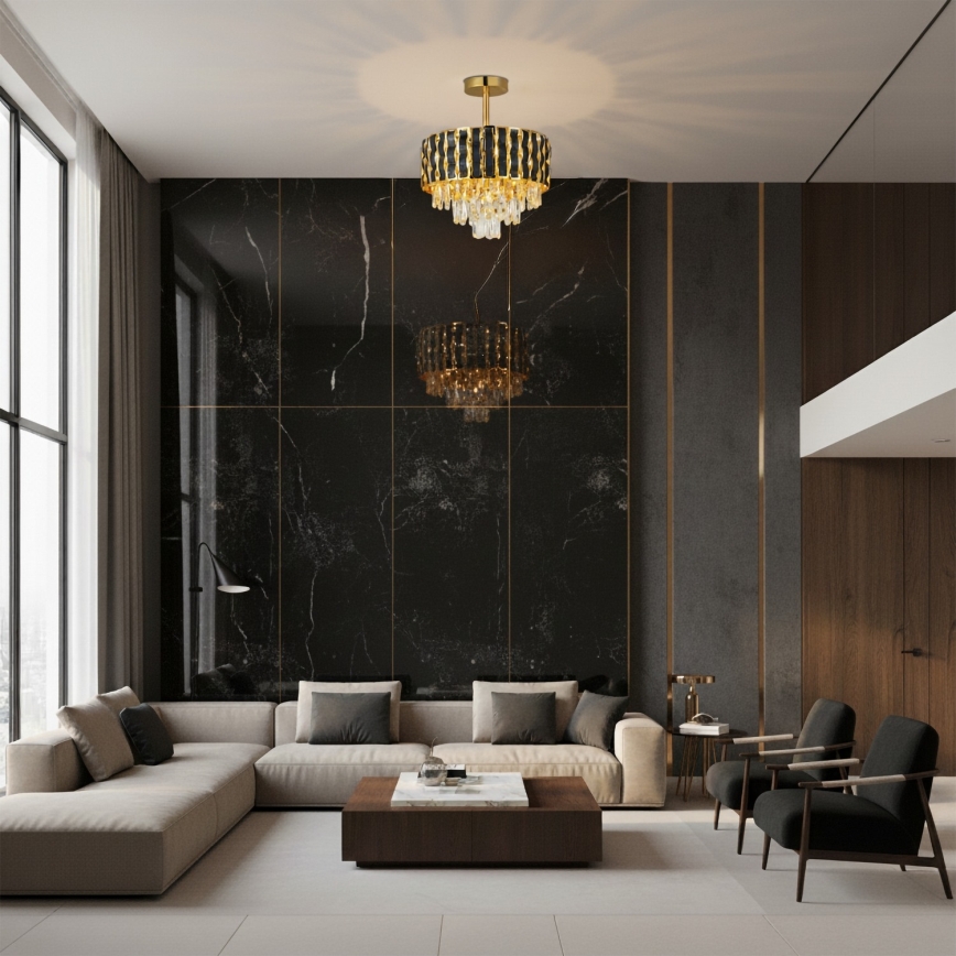 Brilagi - Lustră aplicată CRISTAL, 5 x E14, 40 W, 230 V, Ø 38 cm