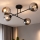 Brilagi - Lustră aplicată de tavan, 4 x E27, 60W, 230V, negru/gri fumuriu