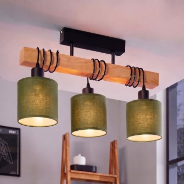 Brilagi - Lustră aplicată de tavan NUBILA 3xE27/60W/230V pin/verde