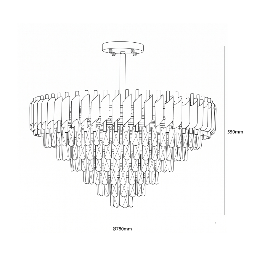 BRILAGI - Lustră aplicată ECLIPSE 12xE14/10W/230V, diametru 78 cm, argintie
