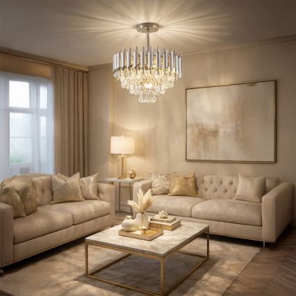 Brilagi - Lustră aplicată ECLIPSE, 5 x E14, 10W, 230V, Ø 38 cm, argintie