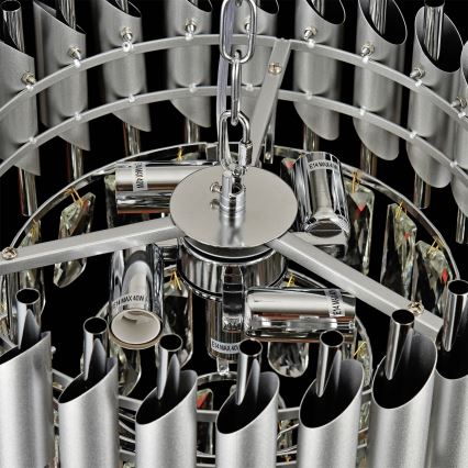 Brilagi - Lustră aplicată ECLIPSE, 5 x E14, 10W, 230V, Ø 38 cm, argintie