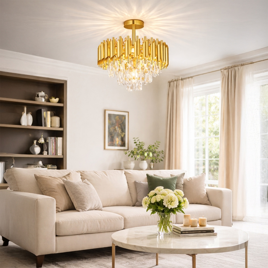 Brilagi - Lustră aplicată ECLIPSE 5xE14/10W/230V, Ø 38 cm, auriu