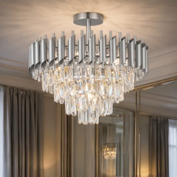 Brilagi - Lustră aplicată ECLIPSE 7xE14/10W/230V Ø 48 cm argintie