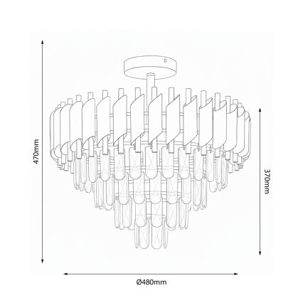 Brilagi - Lustră aplicată ECLIPSE 7xE14/10W/230V Ø 48 cm argintie
