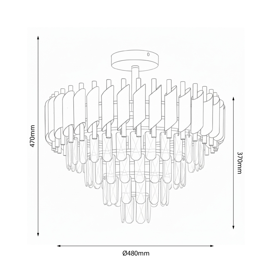 Brilagi - Lustră aplicată ECLIPSE 7xE14/10W/230V Ø 48 cm argintie