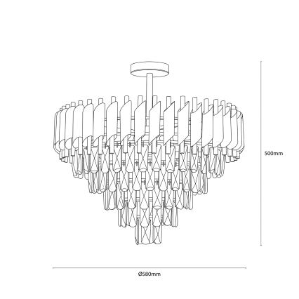 BRILAGI - Lustră aplicată ECLIPSE 9xE14/10W/230V diam. 58 cm argintie
