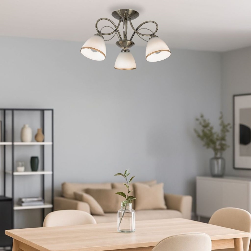 Brilagi - Lustră aplicată FRED 3xE27/60W/230V Ø 59 cm bronz