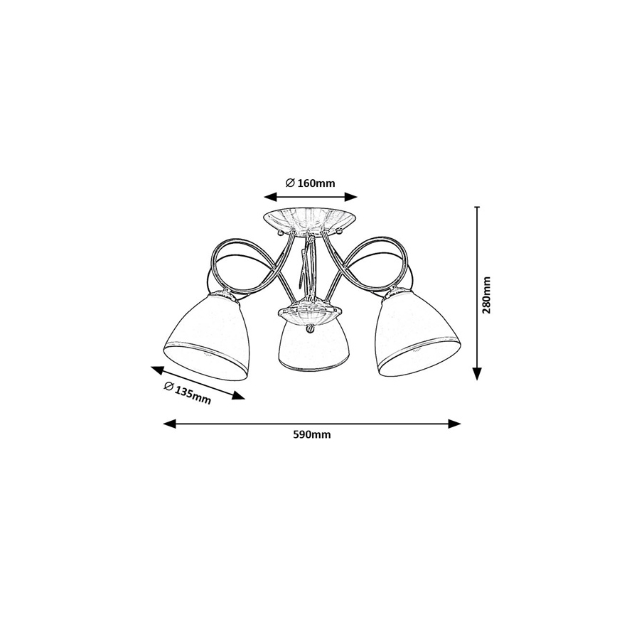 Brilagi - Lustră aplicată FRED 3xE27/60W/230V Ø 59 cm bronz