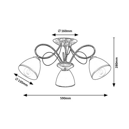 Brilagi - Lustră aplicată FRED 3xE27/60W/230V, Ø 59 cm, crom lucios