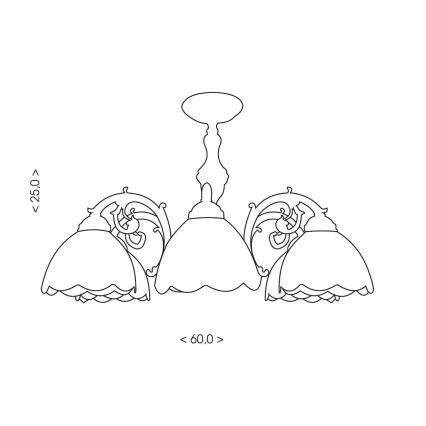 Brilagi - Lustră aplicată în stil Tiffany din vitralii MIRABELLA 3xE27/60W/230V Ø 60 cm