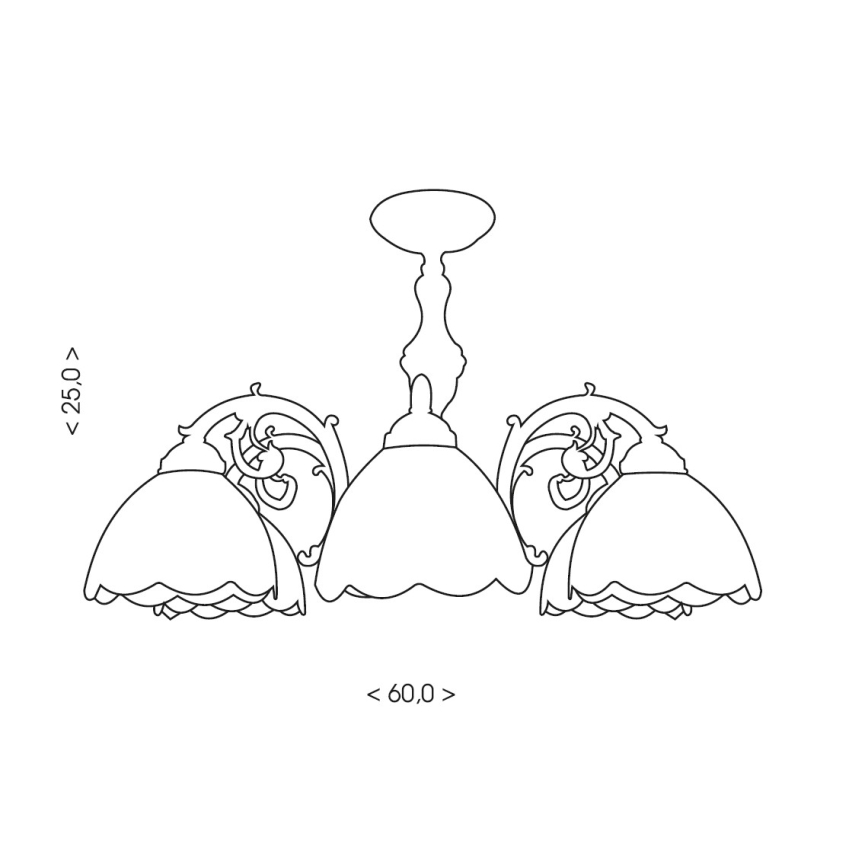 Brilagi - Lustră aplicată în stil Tiffany din vitralii MIRABELLA 3xE27/60W/230V Ø 60 cm