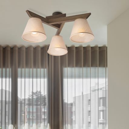 Brilagi - Plafonieră LED ANTHONY, 3xE14/40W/230V, stejar/nuc/bej