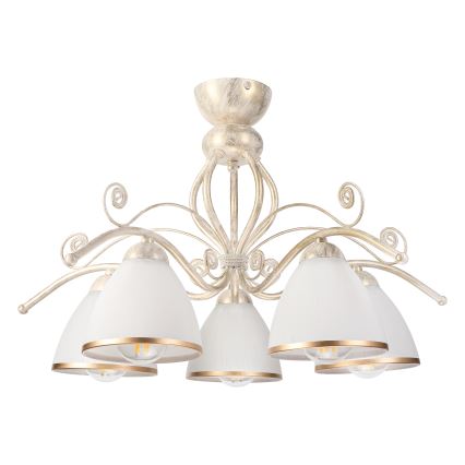 Brilagi - Lustră aplicată LED ANTICO 5xE27/60W/230V 3000K patină albă