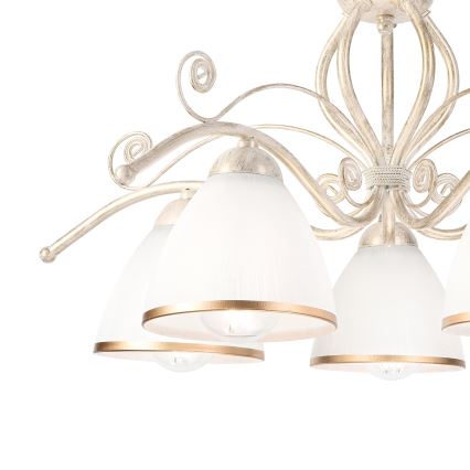 Brilagi - Lustră aplicată LED ANTICO 5xE27/60W/230V 3000K patină albă