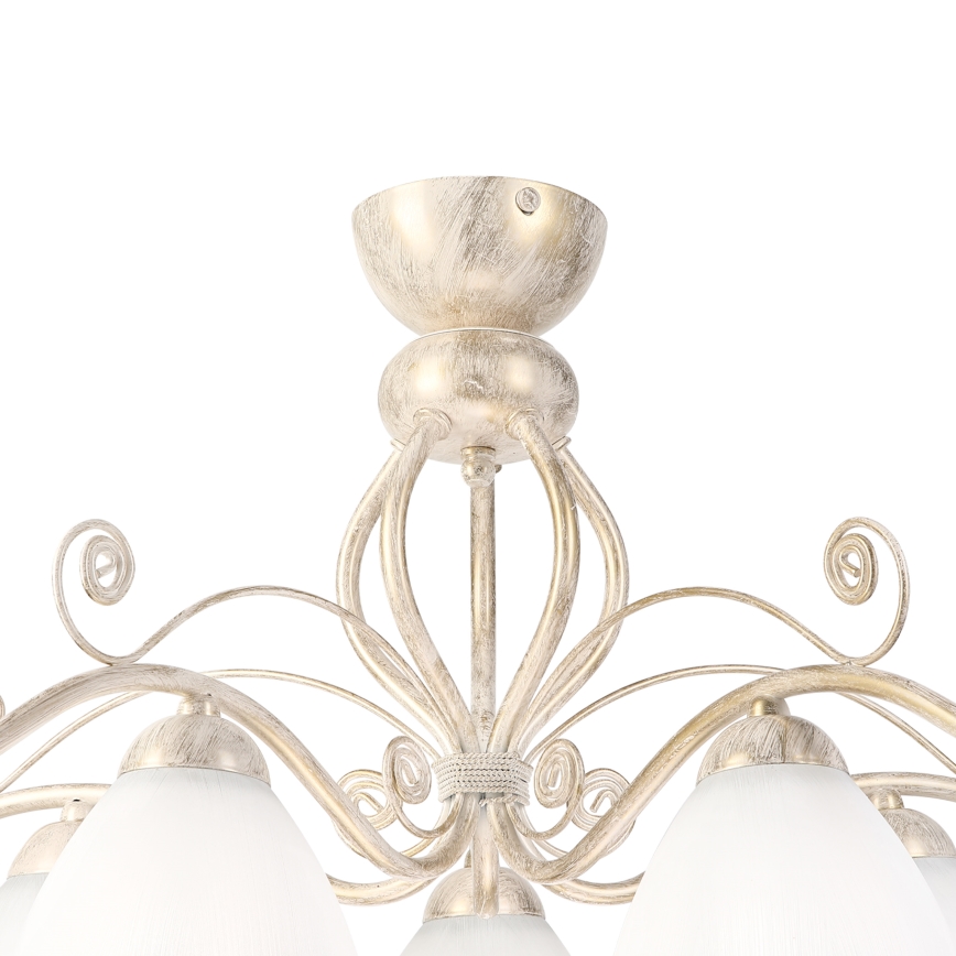 Brilagi - Lustră aplicată LED ANTICO 5xE27/60W/230V 3000K patină albă