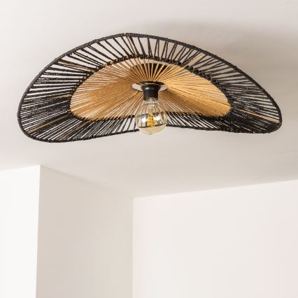 Brilagi - Lustră aplicată LED CERIA BOHO 1x E27/40W/230V Ø 50 cm negru/maro