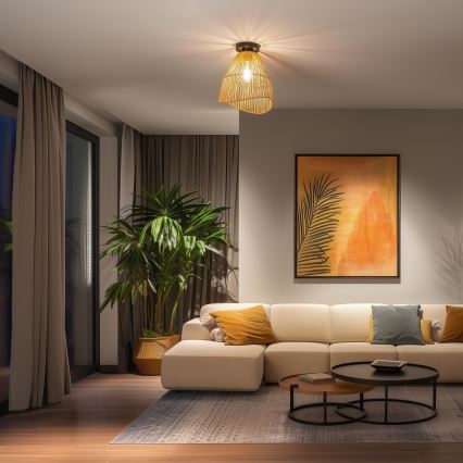 Brilagi - Lustra aplicată LED CERIA BOHO, 1xE27/40W/230V, Ø 30 cm, maro