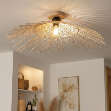 Brilagi - Lustră aplicată LED CERIA BOHO 1xE27/40W/230V Ø 70 cm bambus/stejar