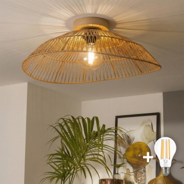 Brilagi - Lustră aplicată LED CERIA BOHO 1xE27/40W/230V Ø 70 cm maro/stejar