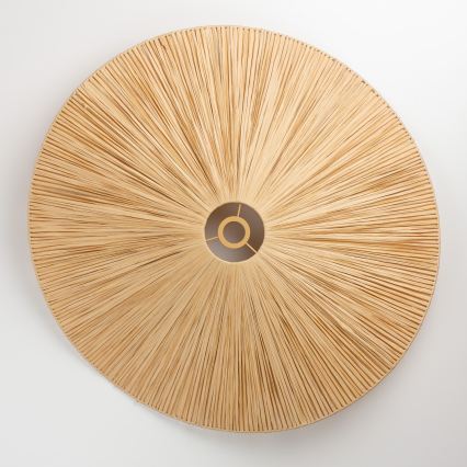Brilagi - Lustră aplicată LED CERIA BOHO, 1xE27/40W/230V, Ø 80 cm, rafie/stejar