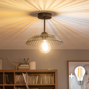 Brilagi - Lustră aplicată LED CERIA WIRE 1xE27/60W/230V Ø 26 cm neagră