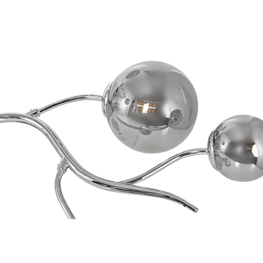 Brilagi - Lustră aplicată LED MISTEL 9xG9/3W/230V negru-crom/sticlă fumurie